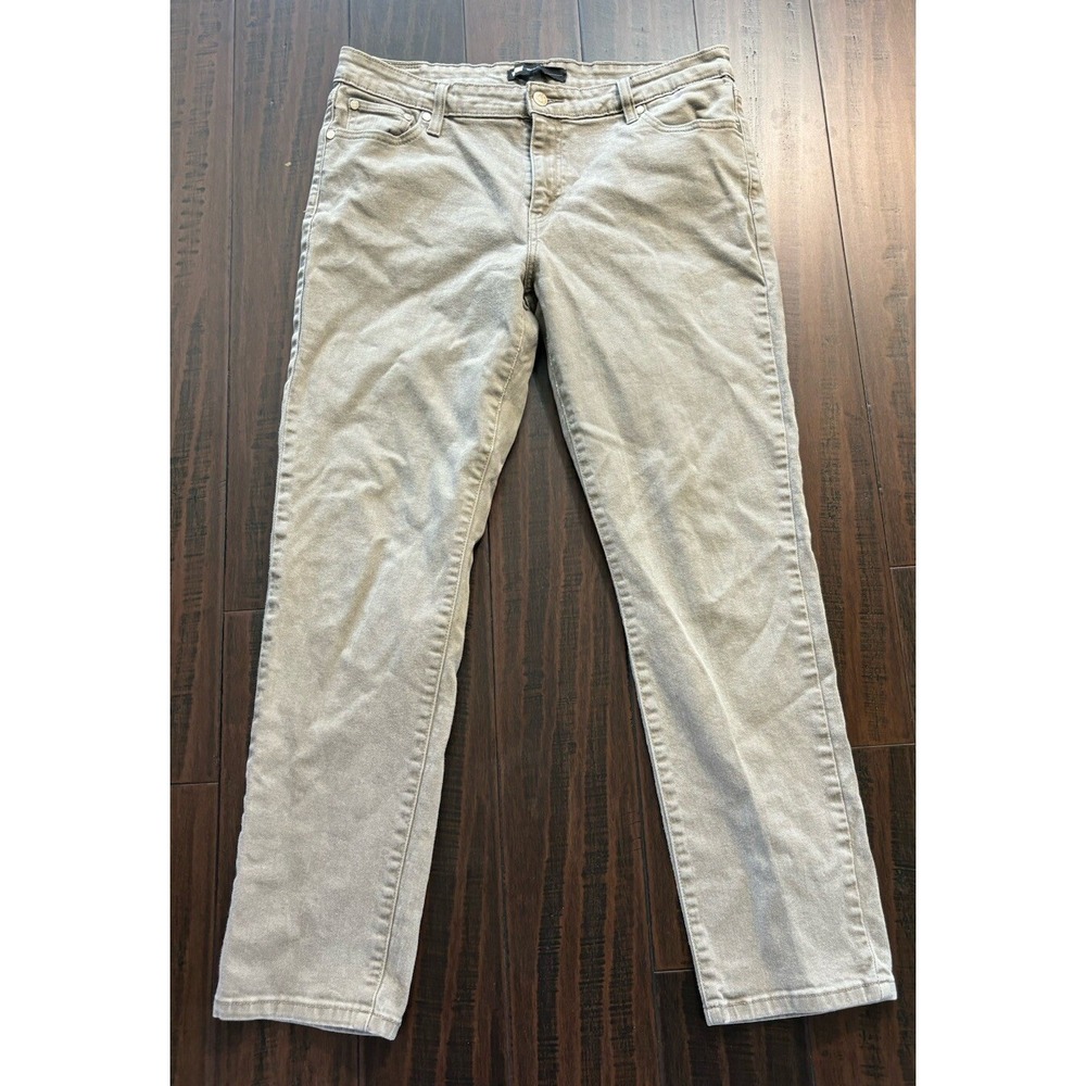 Levis Jeans Womens 16M 33x30 Denim Beige Mid Rise Slim Skinny Stretch Preppy